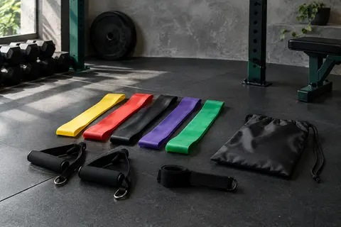 Kit Fokky de cinq bandes élastiques colorées avec poignées, ancrage de porte et sac