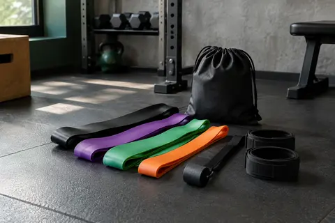 Bandes de résistance Fokky en quatre coloris avec ancrage de porte, coussinets et sac de transport