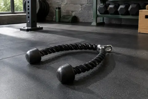 Corde à triceps Yes4All en nylon tressé avec butées en caoutchouc et attache chromée